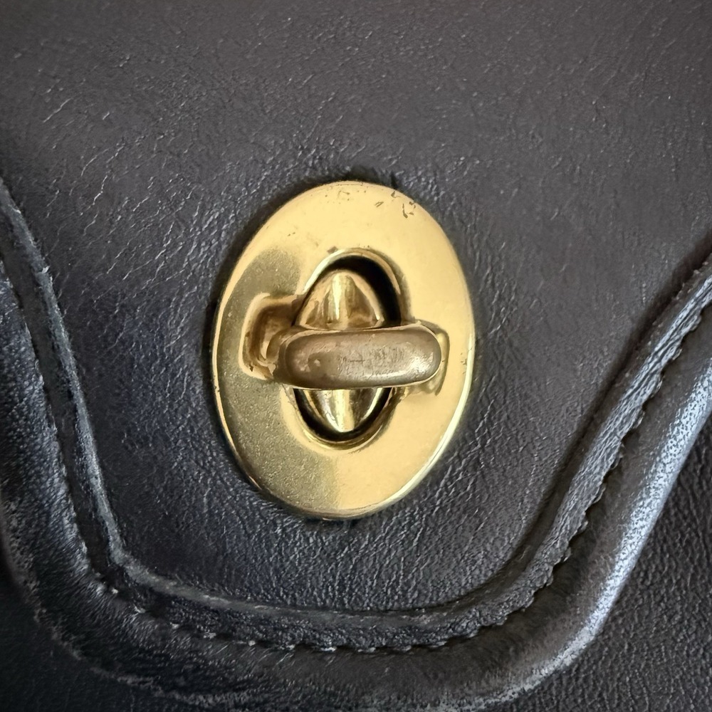 Vintage Coach Shelton Black Leather Shoulder Crossbody Bag Purse #9917 - Picture 13 of 16